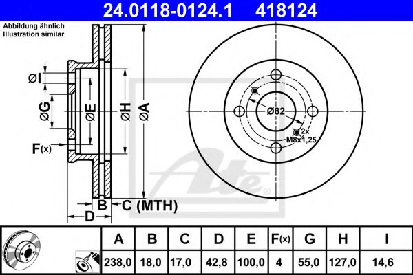24.0118-0124.1 ATE Тормозная система Тормозной диск