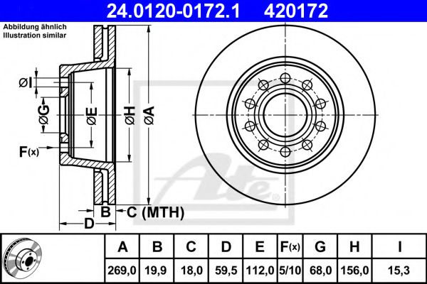 24.0120-0172.1 ATE Тормозная система Тормозной диск
