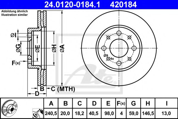 24.0120-0184.1 ATE Тормозная система Тормозной диск