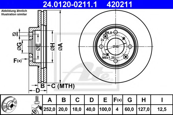24.0120-0211.1 ATE Тормозная система Тормозной диск