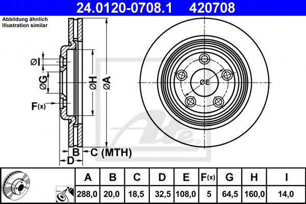 24.0120-0708.1 ATE Тормозная система Тормозной диск