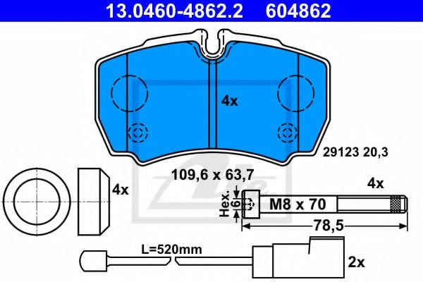 13.0460-4862.2 ATE Brake System Brake Pad Set, disc brake