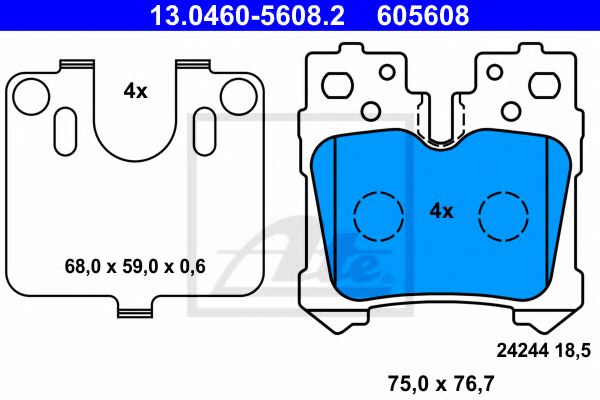 13.0460-5608.2 ATE Brake System Brake Pad Set, disc brake