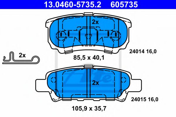 13.0460-5735.2 ATE Brake System Brake Pad Set, disc brake