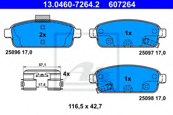 13.0460-7264.2 ATE Brake System Brake Pad Set, disc brake