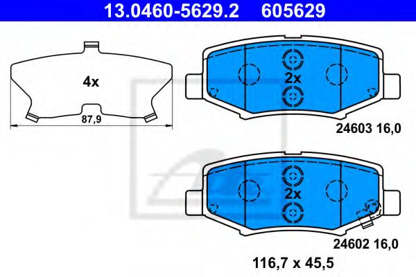 13.0460-5629.2 ATE Brake System Brake Pad Set, disc brake