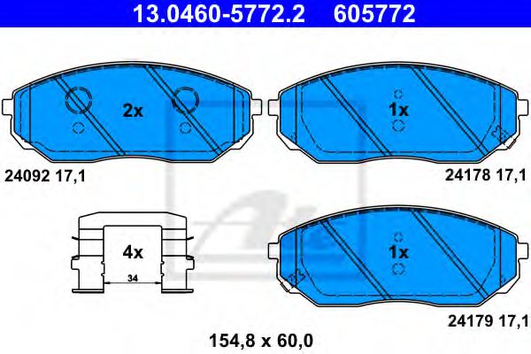 13.0460-5772.2 ATE Brake System Brake Pad Set, disc brake