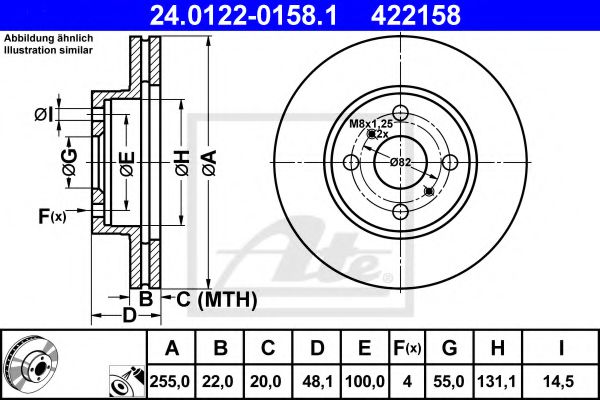 24.0122-0158.1 ATE Тормозная система Тормозной диск