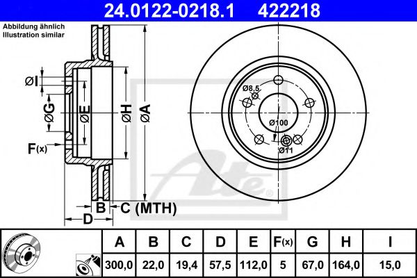 24.0122-0218.1 ATE Тормозная система Тормозной диск