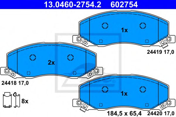13.0460-2754.2 ATE Тормозная система Комплект тормозных колодок, дисковый тормоз