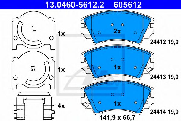 13.0460-5612.2 ATE Brake System Brake Pad Set, disc brake
