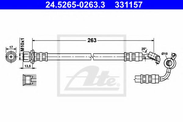 24.5265-0263.3 ATE Brake System Brake Hose
