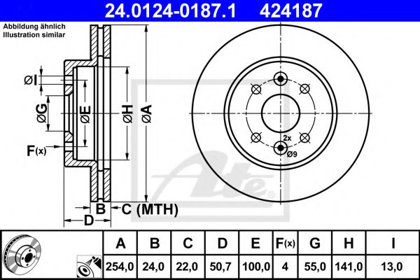 24.0124-0187.1 ATE Тормозная система Тормозной диск