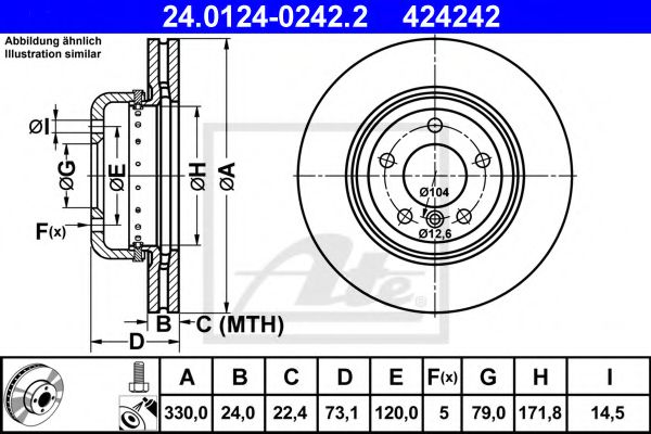 24.0124-0242.2 ATE Тормозная система Тормозной диск