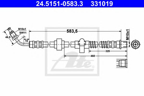 24.5151-0583.3 ATE Brake System Brake Hose