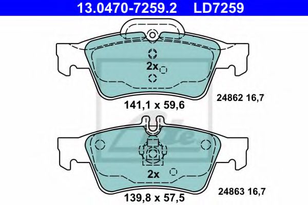 13.0470-7259.2 ATE Brake System Brake Pad Set, disc brake