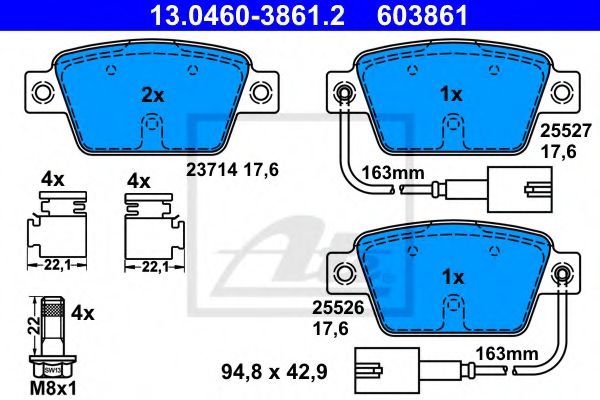 13.0460-3861.2 ATE Brake System Brake Pad Set, disc brake