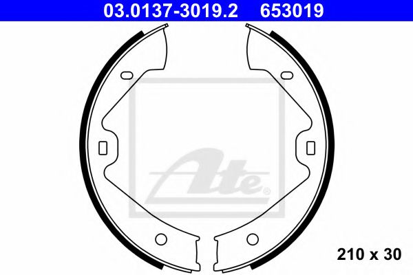 03.0137-3019.2 ATE Brake System Brake Shoe Set