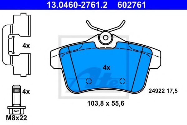 13.0460-2761.2 ATE Brake Pad Set, disc brake