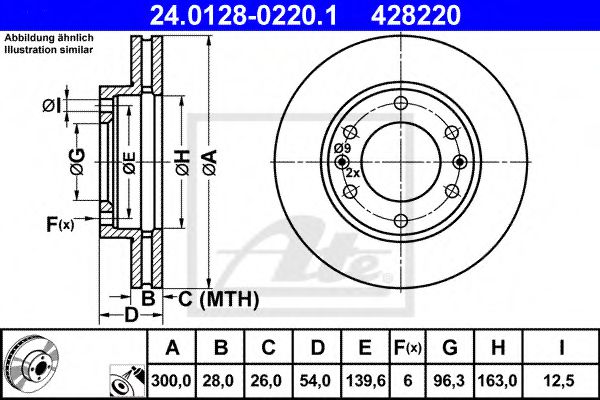 24.0128-0220.1 ATE Тормозная система Тормозной диск