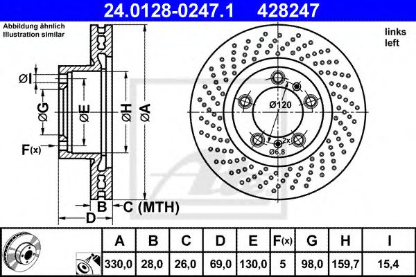 24.0128-0247.1 ATE Тормозная система Тормозной диск