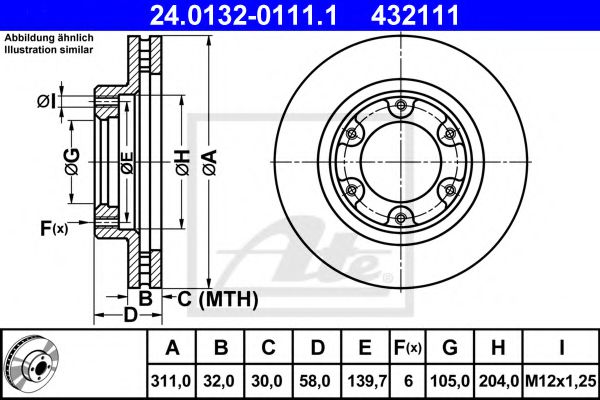 24.0132-0111.1 ATE Тормозная система Тормозной диск