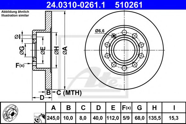 24.0310-0261.1 ATE Тормозная система Тормозной диск