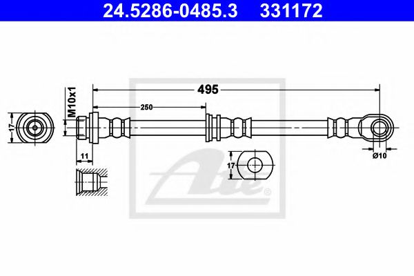 24.5286-0485.3 ATE Brake System Brake Hose