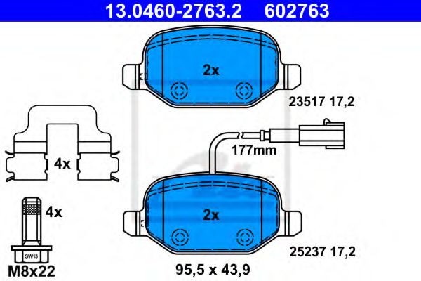 13.0460-2763.2 ATE Brake System Brake Pad Set, disc brake