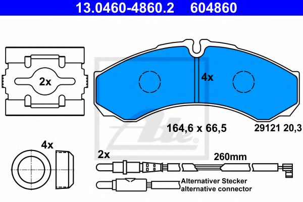 13.0460-4860.2 ATE Brake Pad Set, disc brake