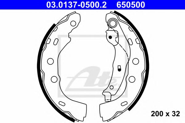 03.0137-0500.2 ATE Brake System Brake Shoe Set