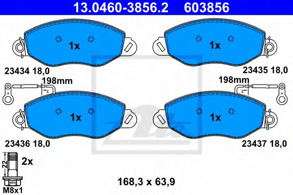 13.0460-3856.2 ATE Brake Pad Set, disc brake