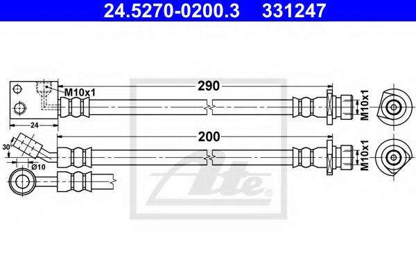 24.5270-0200.3 ATE Brake System Brake Hose