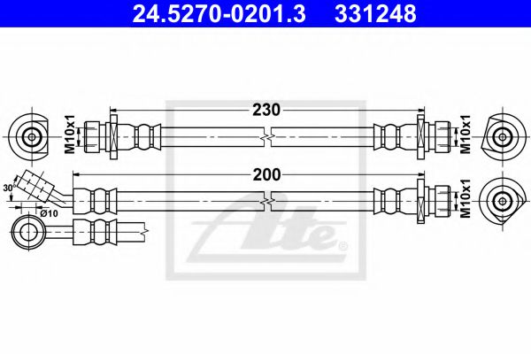 24.5270-0201.3 ATE Brake System Brake Hose