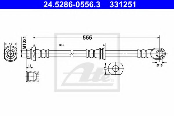 24.5286-0556.3 ATE Brake System Brake Hose