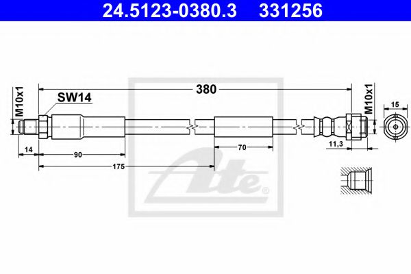 24.5123-0380.3 ATE Brake System Brake Hose