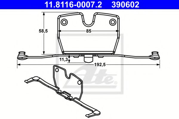 11.8116-0007.2 ATE Brake System Accessory Kit, brake caliper