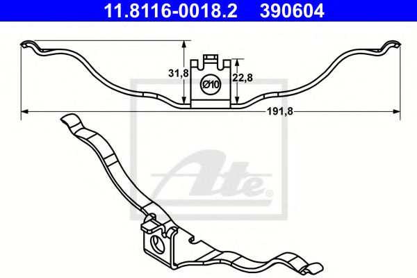 11.8116-0018.2 ATE Brake System Spring, brake caliper