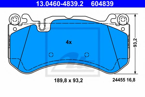 13.0460-4839.2 ATE Brake Pad Set, disc brake