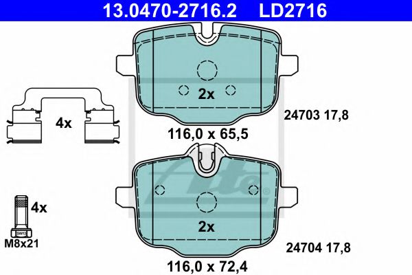 13.0470-2716.2 ATE Brake Pad Set, disc brake