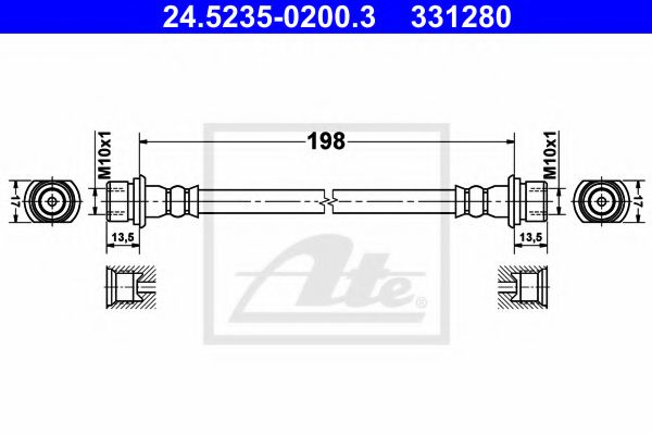 24.5235-0200.3 ATE Brake System Brake Hose