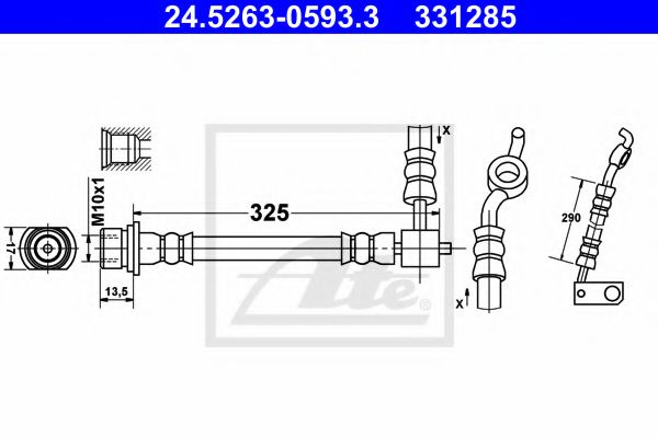 24.5263-0593.3 ATE Brake System Brake Hose