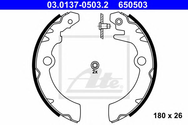 03.0137-0503.2 ATE Brake System Brake Shoe Set