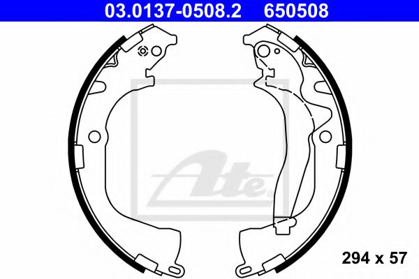 03.0137-0508.2 ATE Brake System Brake Shoe Set