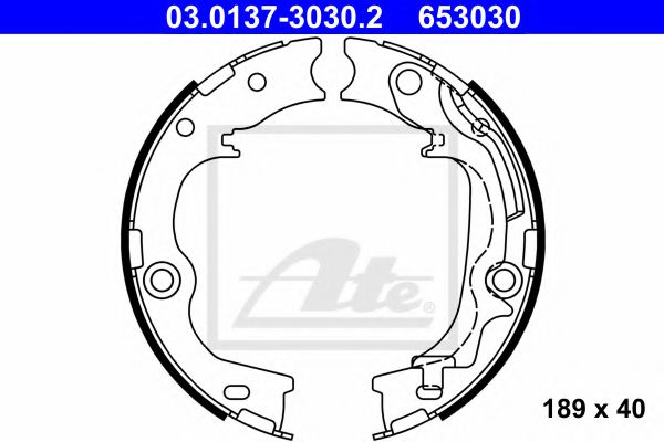 03.0137-3030.2 ATE Brake System Brake Shoe Set