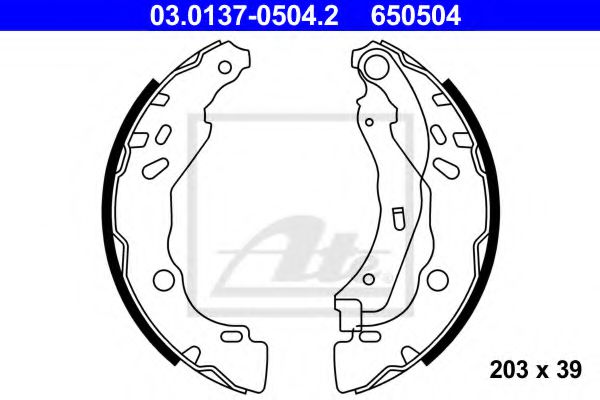 03.0137-0504.2 ATE Brake System Brake Shoe Set