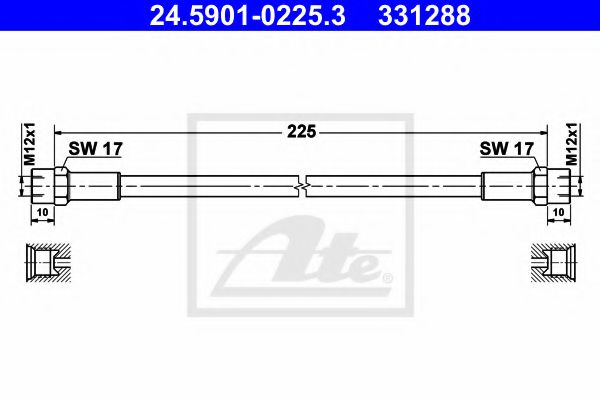 24.5901-0225.3 ATE Система сцепления Шланг сцепления