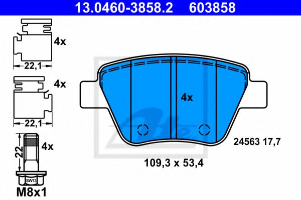13.0460-3858.2 ATE Brake System Brake Pad Set, disc brake
