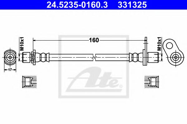 24.5235-0160.3 ATE Brake System Brake Hose
