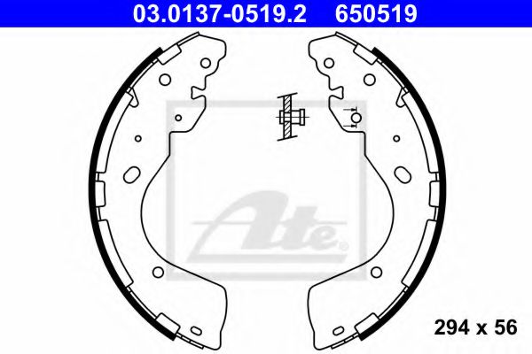 03.0137-0519.2 ATE Brake System Brake Shoe Set